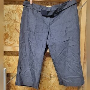 Dahlia Collection NWOT New Women's Navy Capri Pants‎ W  Belt Size 12 Petite
